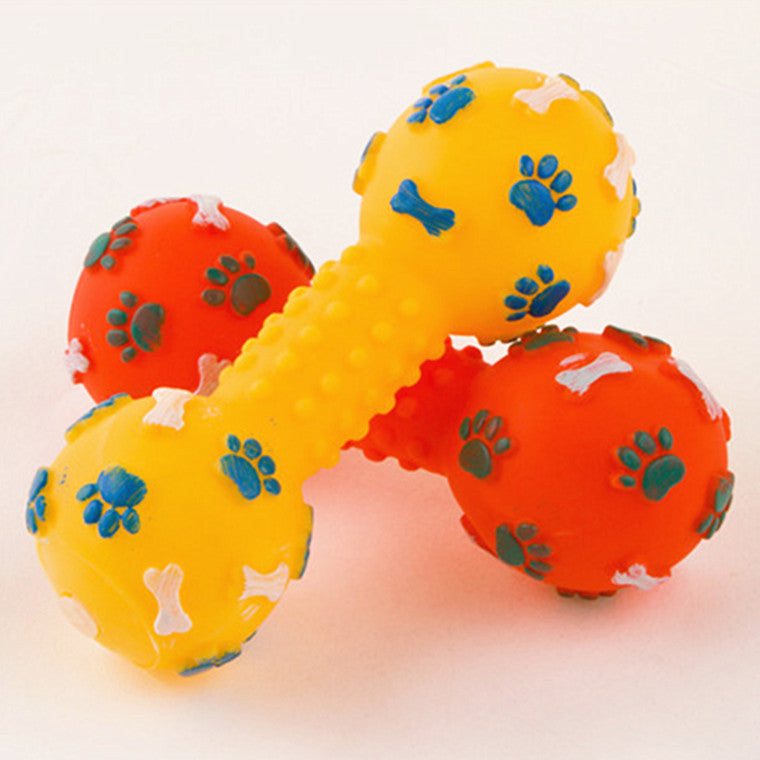 13cm Silicone Sound Dumbbell Dog Chew Toy