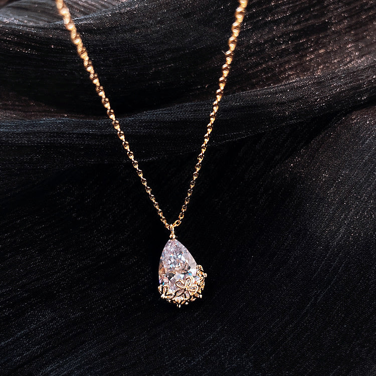 Women’s Crystal Water Drop Pendant Necklace