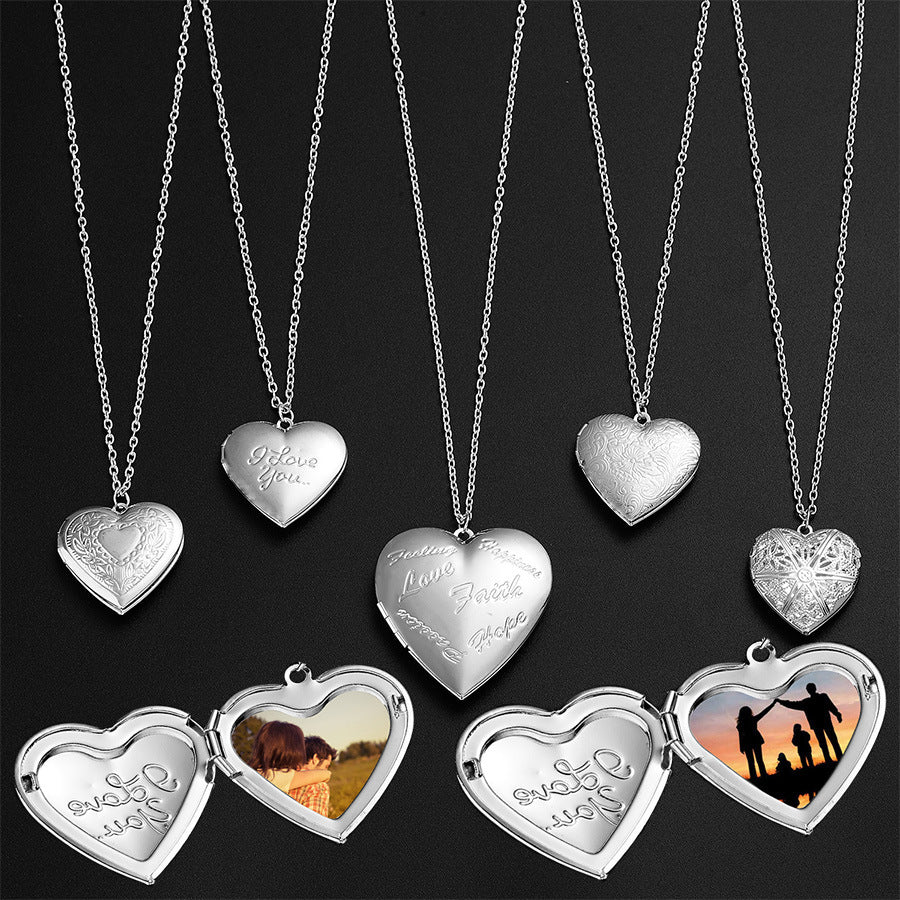 Personalized Heart-Shaped Photo Frame Pendant Necklace for Women