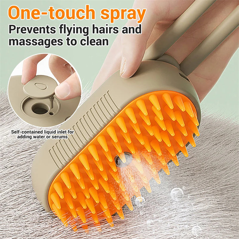 3-in-1 Electric Spray Steam Brush for Cats and Dogs