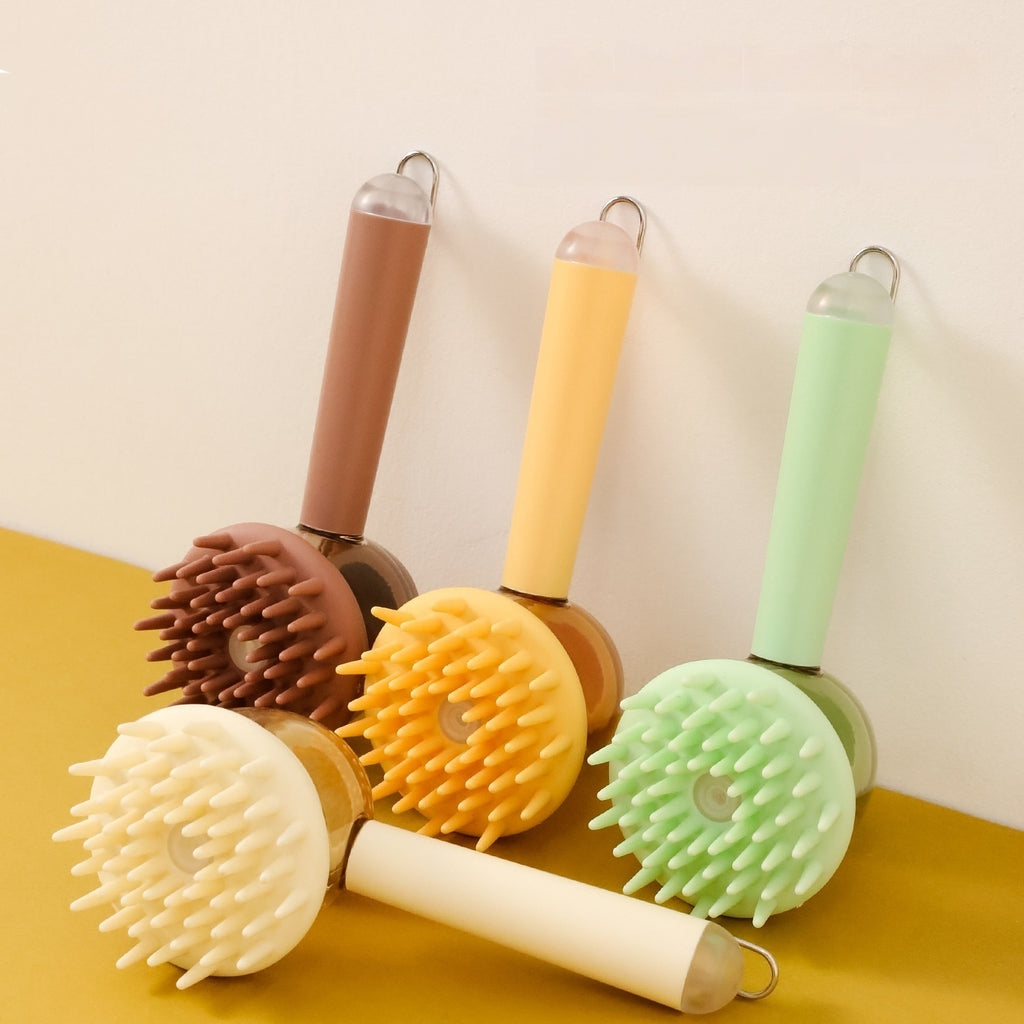 3-in-1 Pet Bath Brush for Dogs and Cats with Massage, Deshedding Comb, and Foaming Tool