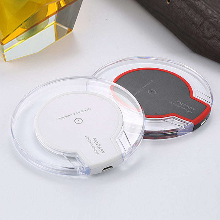 Crystal Round Wireless Charging Pad with Receiver for Apple and Samsung