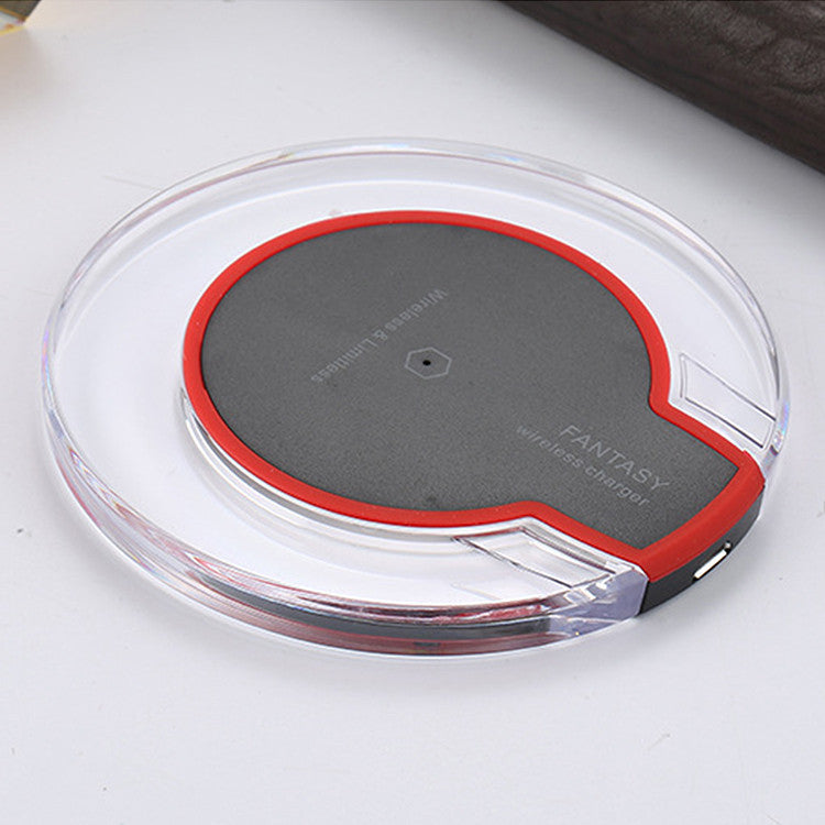 Crystal Round Wireless Charging Pad with Receiver for Apple and Samsung