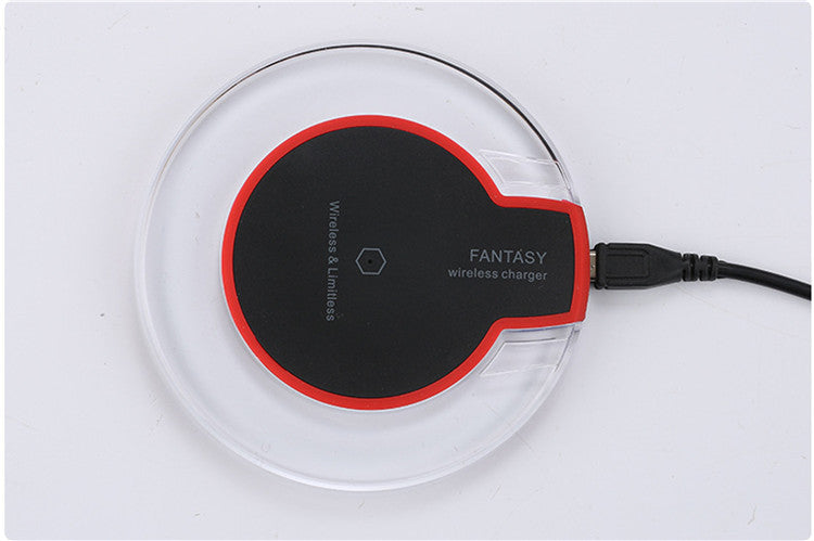 Crystal Round Wireless Charging Pad with Receiver for Apple and Samsung