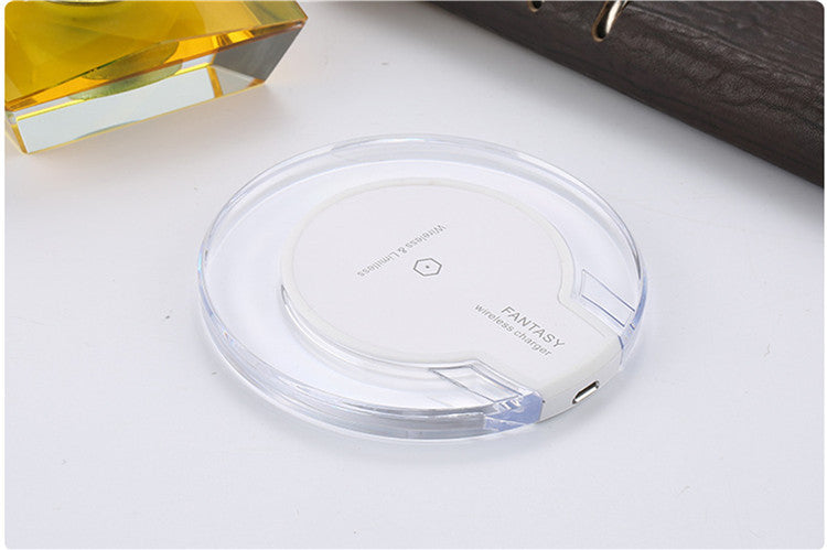 Crystal Round Wireless Charging Pad with Receiver for Apple and Samsung