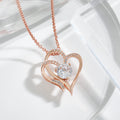 Double Love Zircon Necklace with Rhinestones for Women