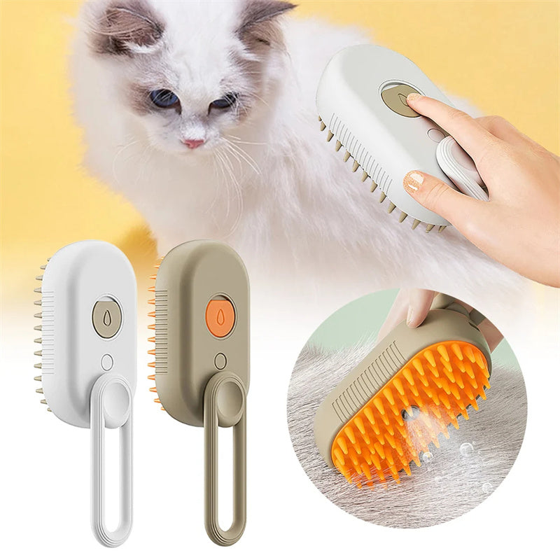 3-in-1 Electric Spray Steam Brush for Cats and Dogs
