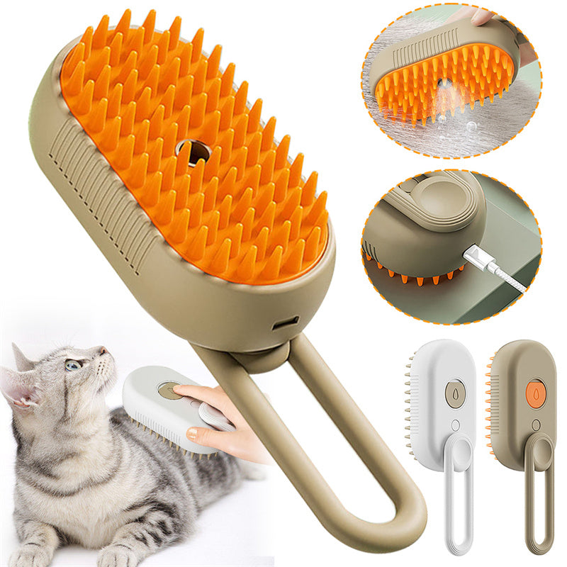 3-in-1 Electric Spray Steam Brush for Cats and Dogs