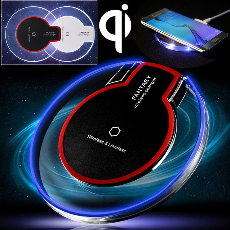 Crystal Round Wireless Charging Pad with Receiver for Apple and Samsung