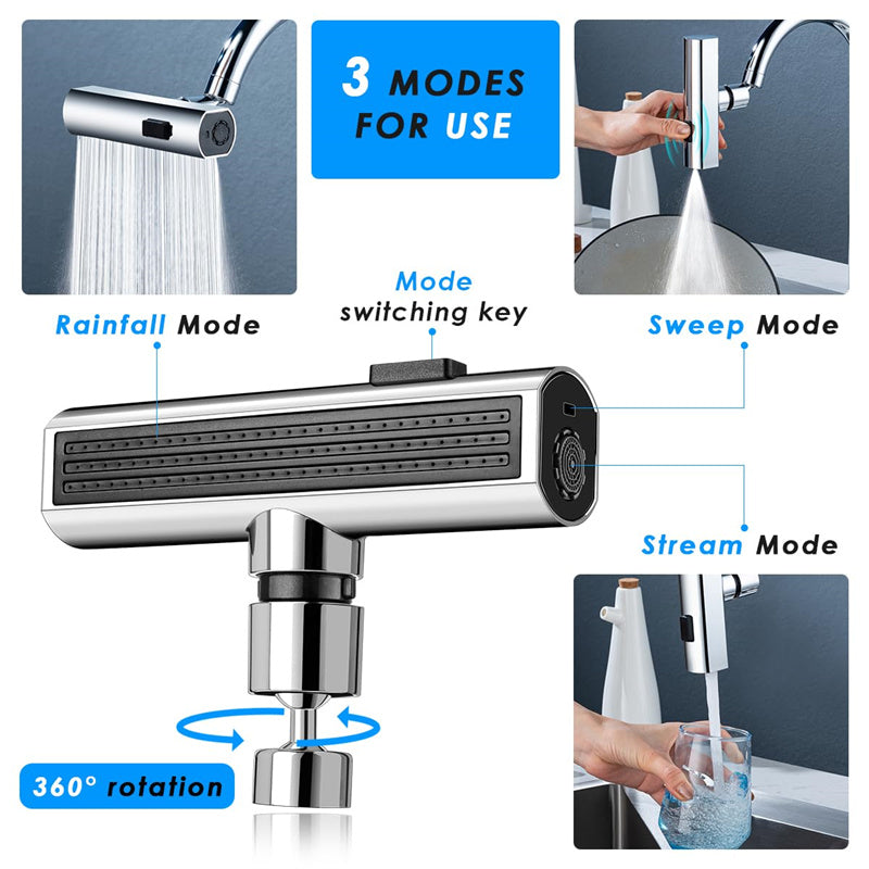 Universal Rotating Splash-Proof Kitchen Faucet Nozzle Extension