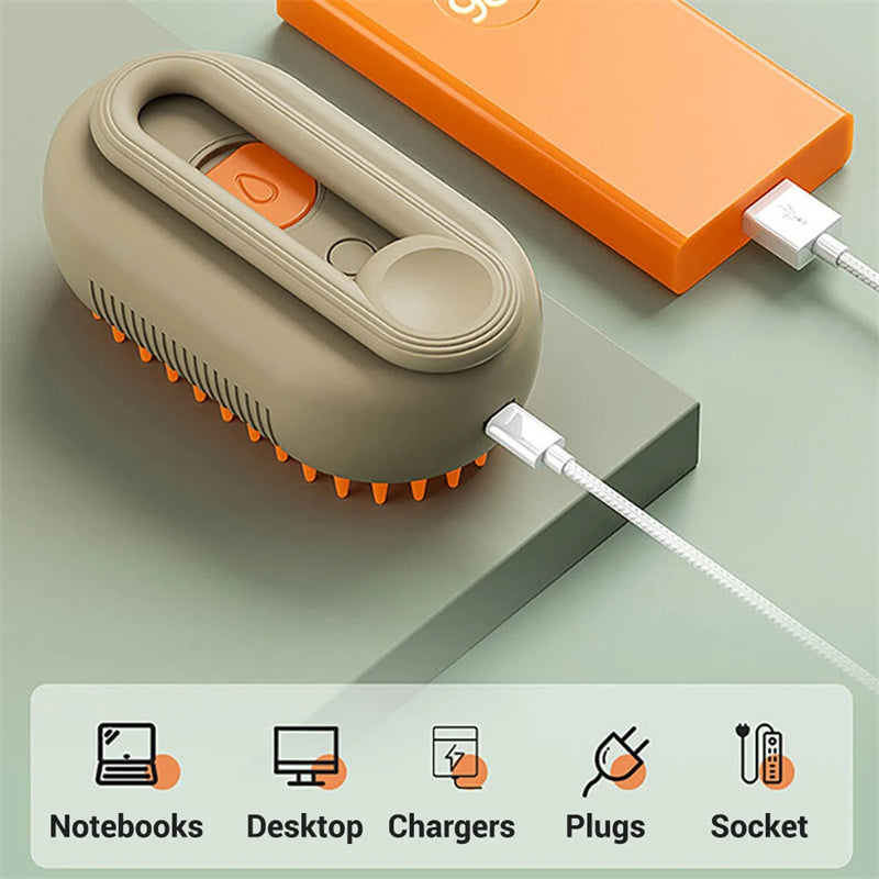 3-in-1 Electric Spray Steam Brush for Cats and Dogs