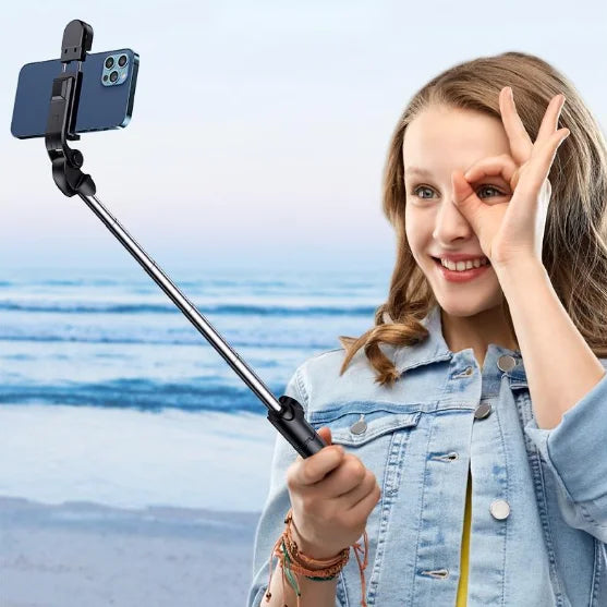 3-in-1 Bluetooth Selfie Stick with Mini Tripod and 360° Rotation