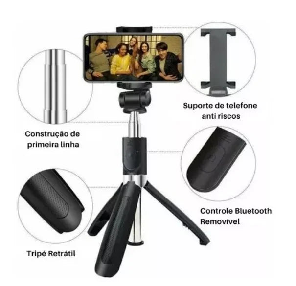 3-in-1 Bluetooth Selfie Stick with Mini Tripod and 360° Rotation
