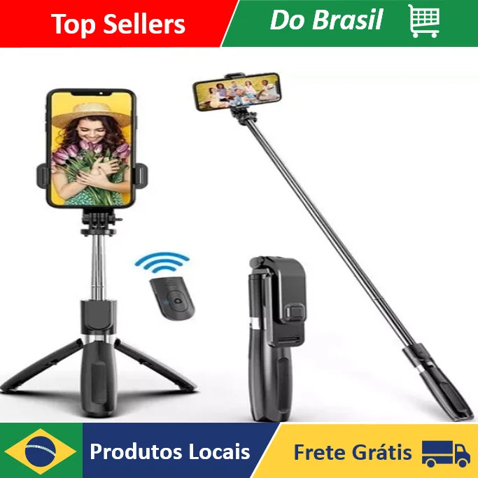 3-in-1 Bluetooth Selfie Stick with Mini Tripod and 360° Rotation