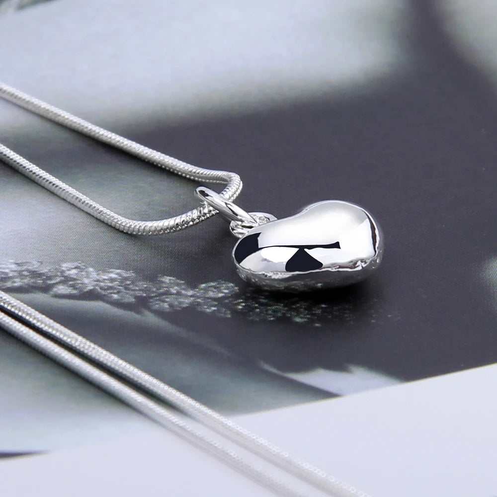 DOTEFFIL Silver Color Small Heart Pendant Necklace for Women