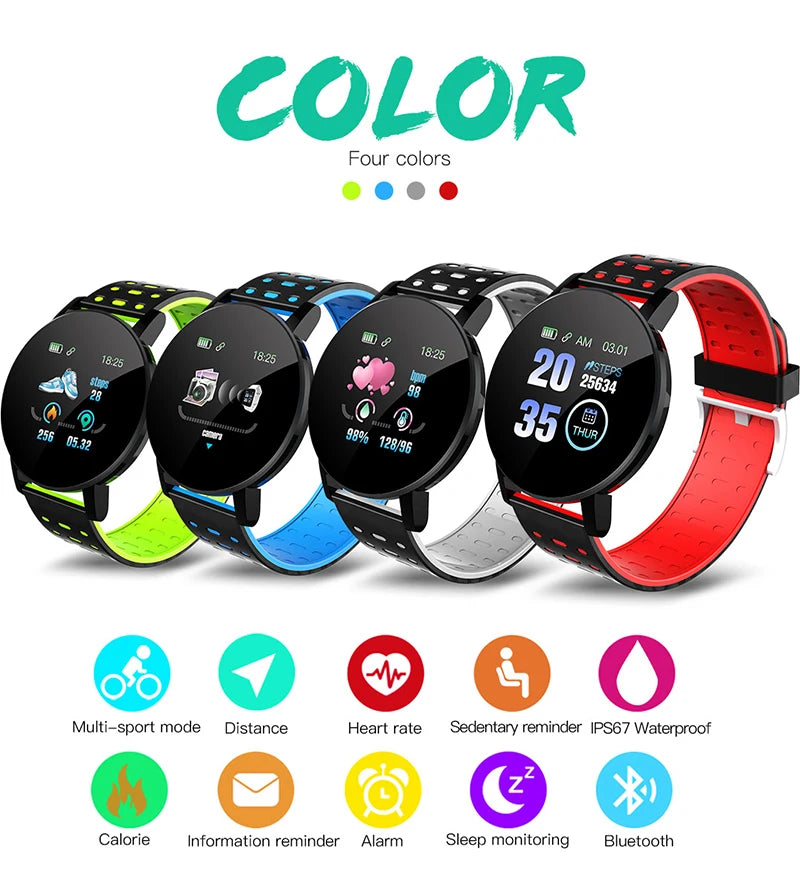 1.44 Inch Bluetooth 4.0 LED Waterproof Kids Smart Watch with Heart Rate Monitor and Fitness Tracker for Boys and Girls