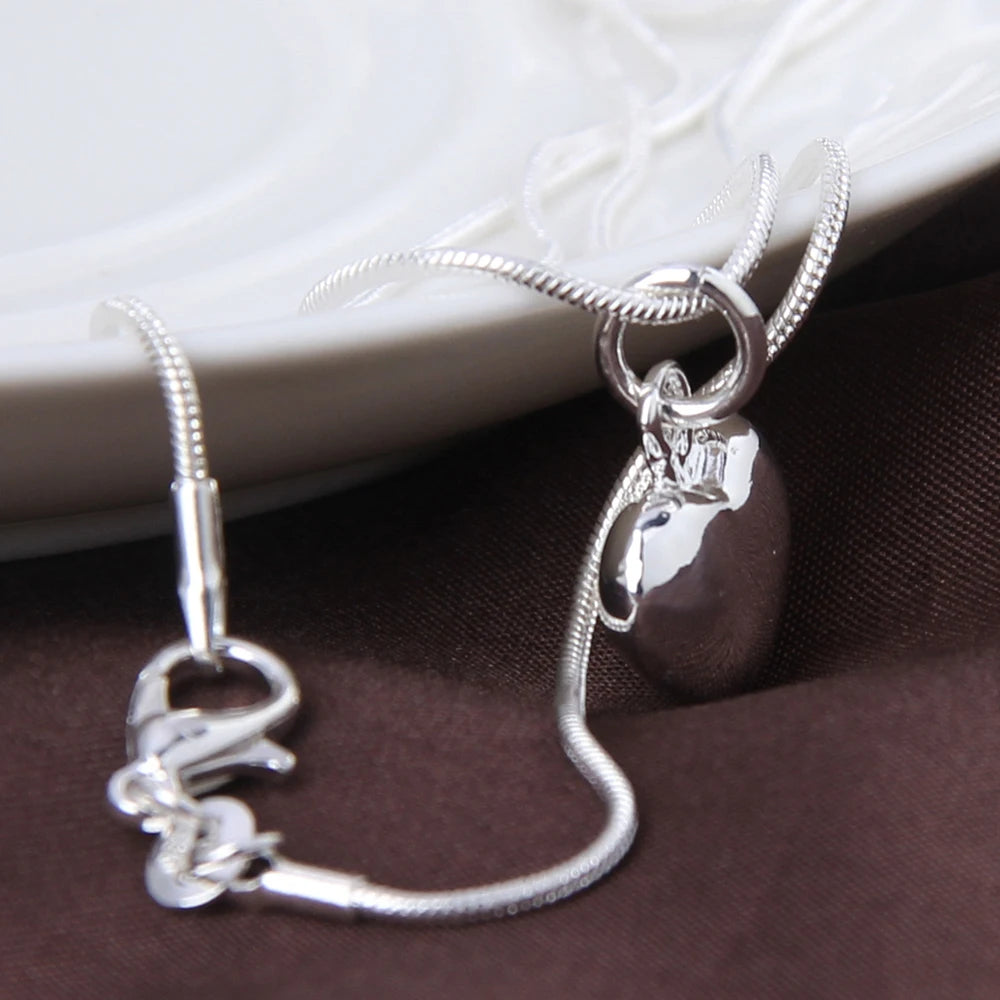 DOTEFFIL Silver Color Small Heart Pendant Necklace for Women