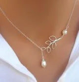 Women’s Maxi Statement Necklace with Bird and Leaves Pendant