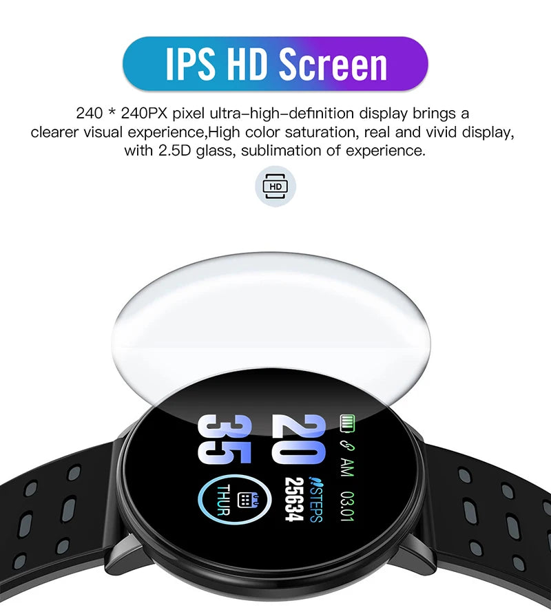 1.44 Inch Bluetooth 4.0 LED Waterproof Kids Smart Watch with Heart Rate Monitor and Fitness Tracker for Boys and Girls