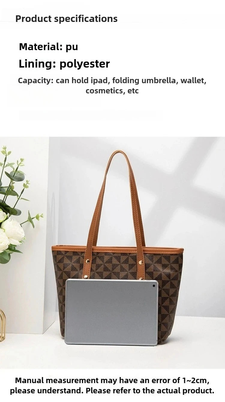 Large Capacity Women’s PU Leather Shoulder Tote Bag