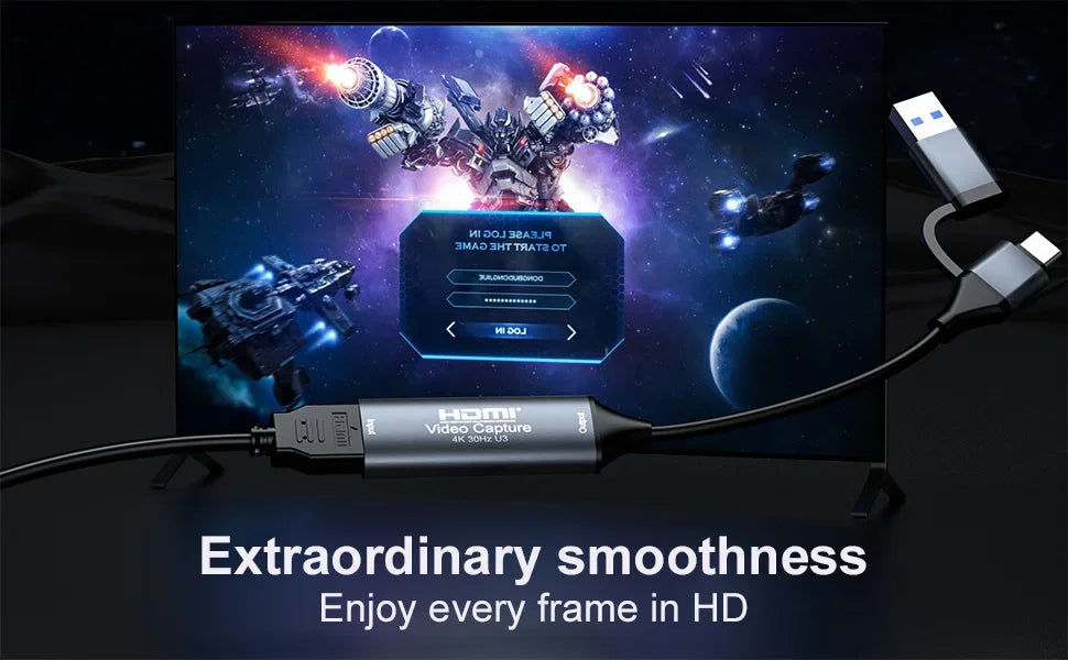 4K HDMI to USB 3.0 Type-C Video Capture Card for Gaming Live Streaming
