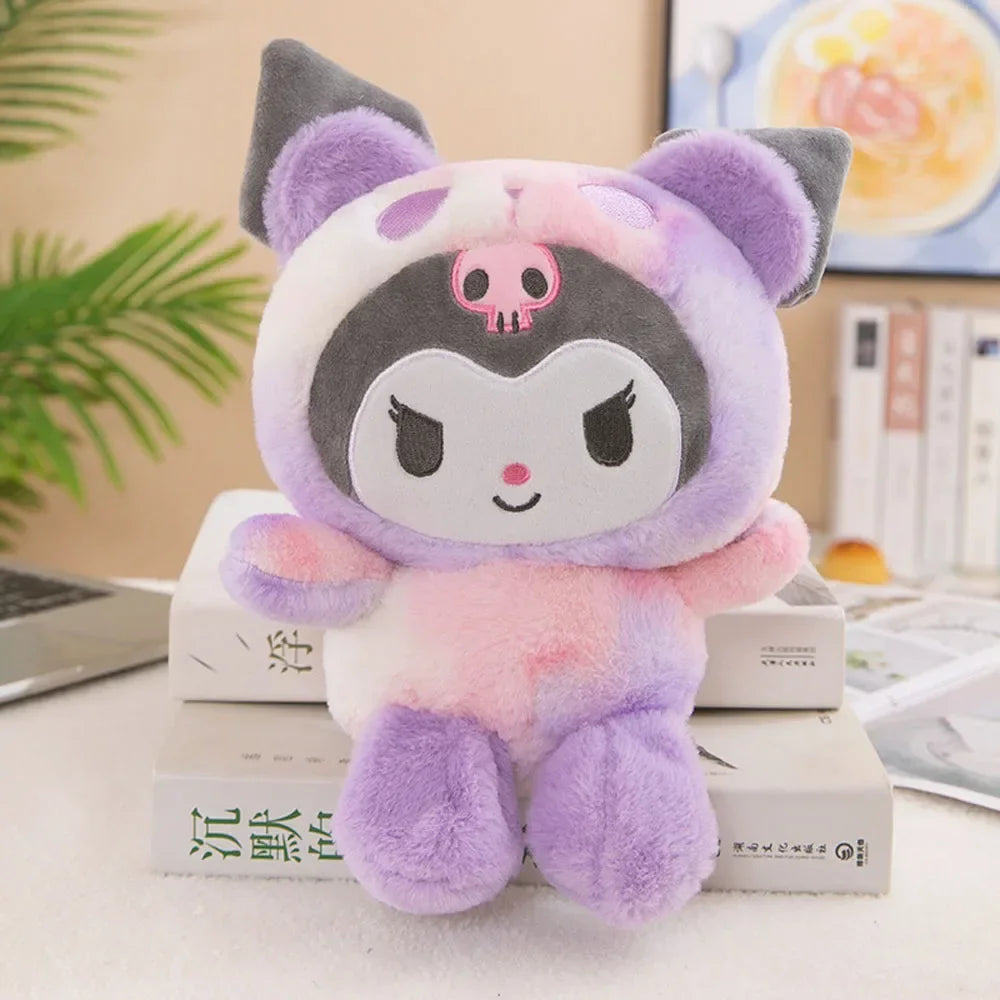25CM Kawaii Sanrio Plush Doll Hello Kitty Cinnamoroll Kuromi Pochacco Stuffed Toy for Children Birthday Gift