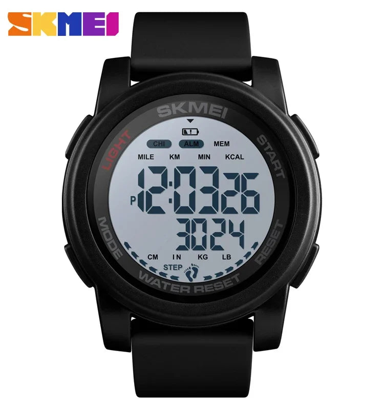 SKMEI 1469 Men’s Digital Sport Watch with Pedometer, Dual Time, Calorie, Distance and Mileage Tracker