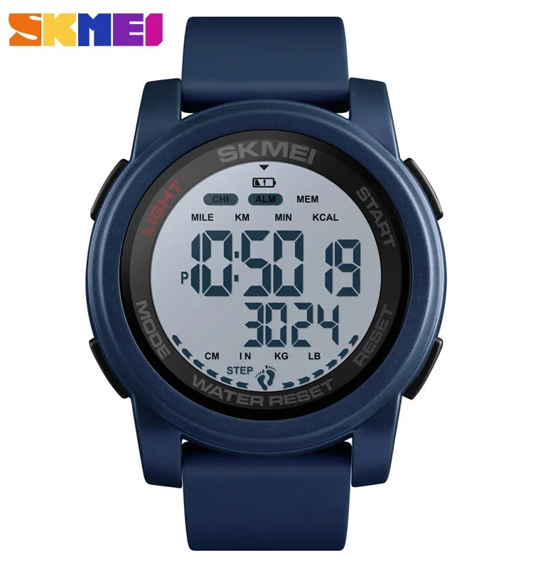 SKMEI 1469 Men’s Digital Sport Watch with Pedometer, Dual Time, Calorie, Distance and Mileage Tracker