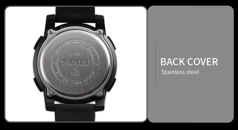 SKMEI 1469 Men’s Digital Sport Watch with Pedometer, Dual Time, Calorie, Distance and Mileage Tracker