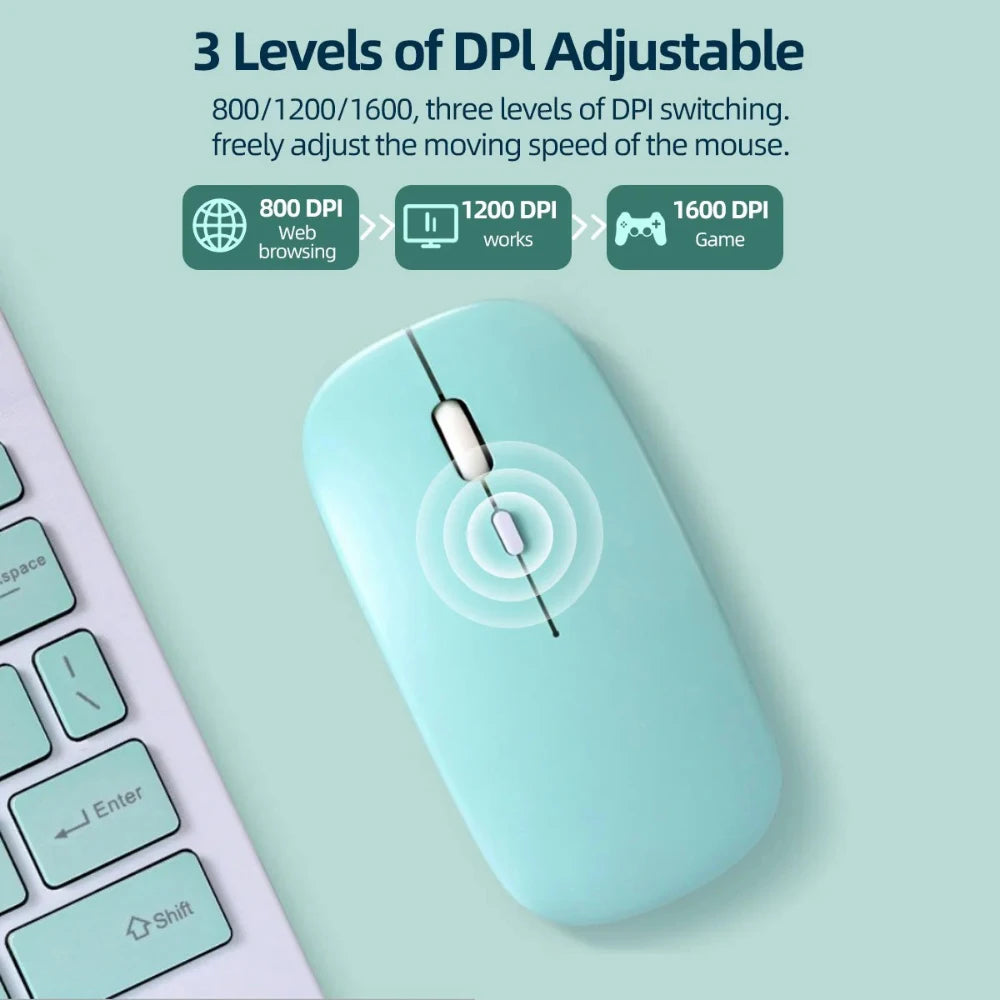 Silent Bluetooth Wireless Macaron Mouse for Laptop, iPad and Samsung Tablet