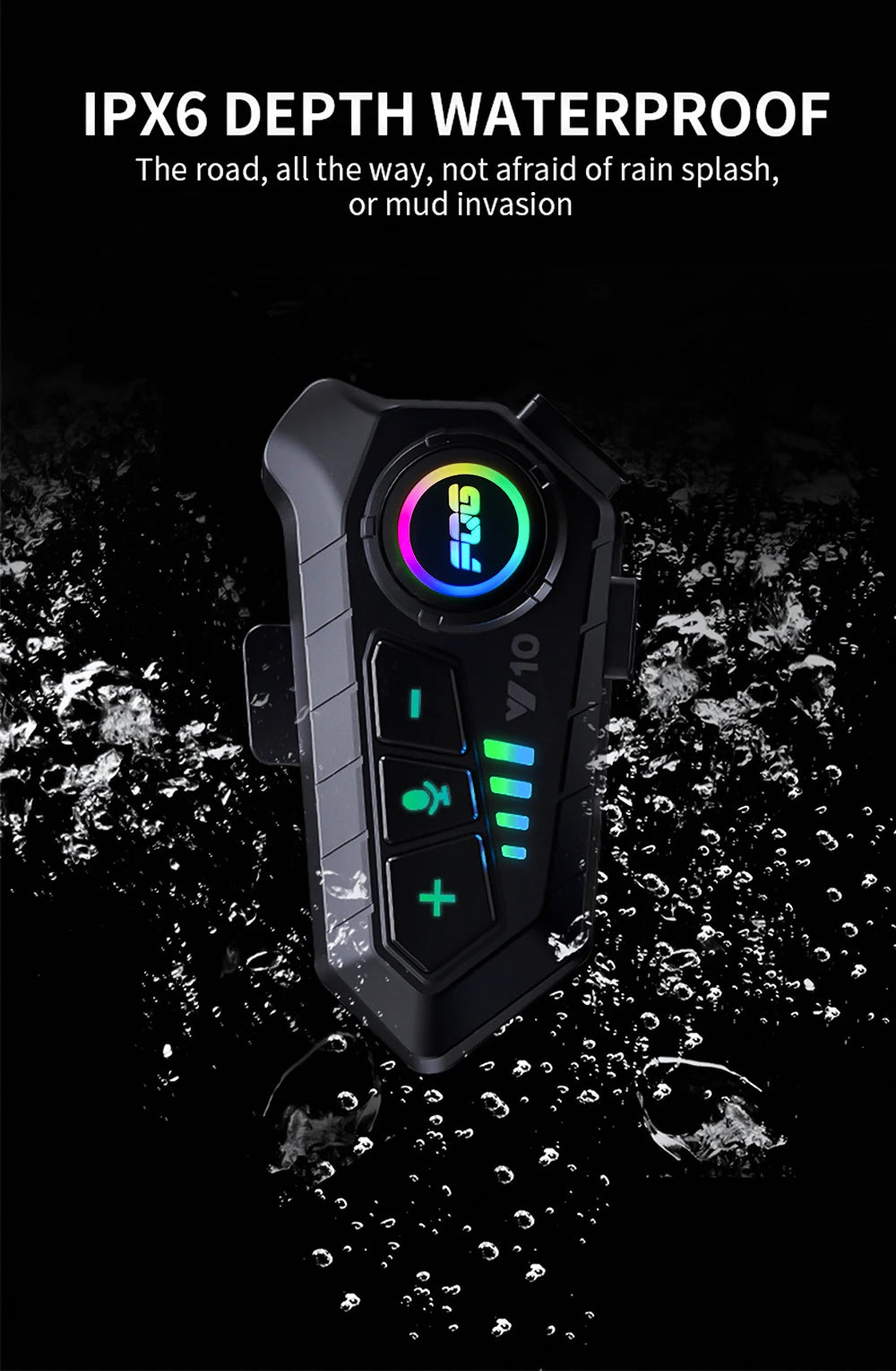 Bluetooth 5.3 Motorcycle Helmet Headset Waterproof Hands-Free Earphone