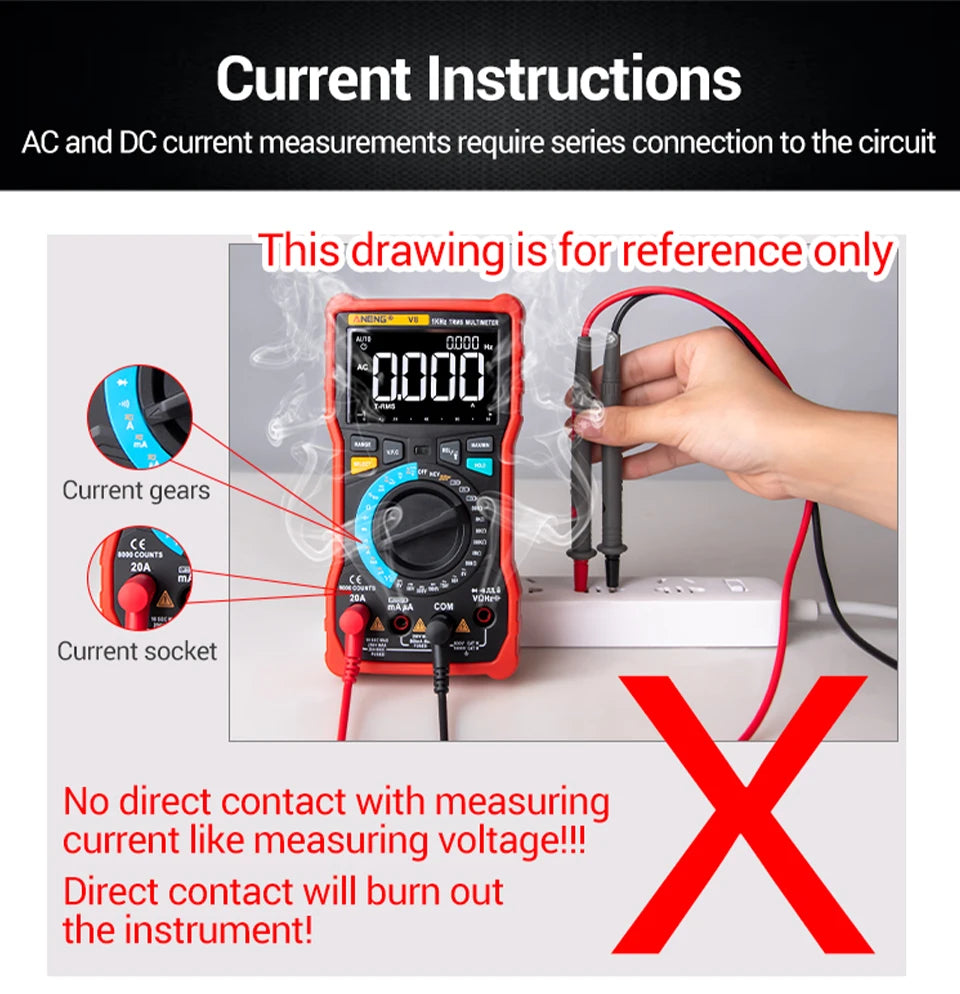 ANENG SZ305 Digital Multimeter Professional AC/DC Voltage Ammeter with Capacitor, hFE Triode and NCV Tester