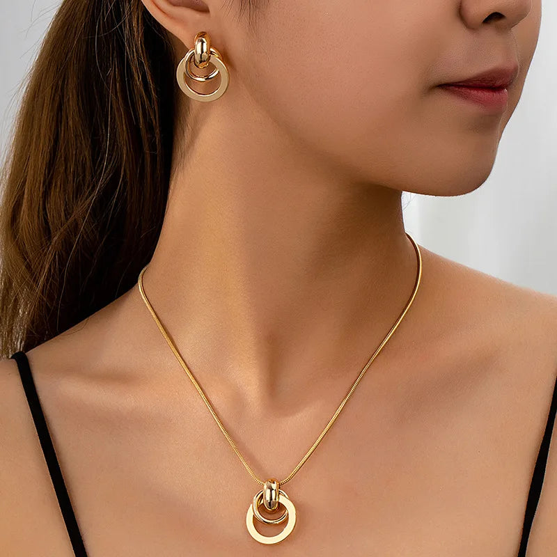 3pcs Vintage Jewelry Set for Women Necklace Choker Bracelet