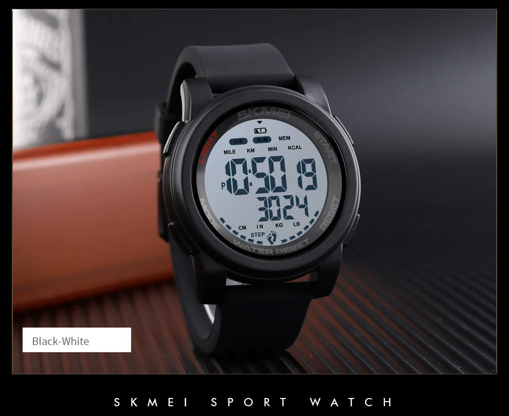 SKMEI 1469 Men’s Digital Sport Watch with Pedometer, Dual Time, Calorie, Distance and Mileage Tracker