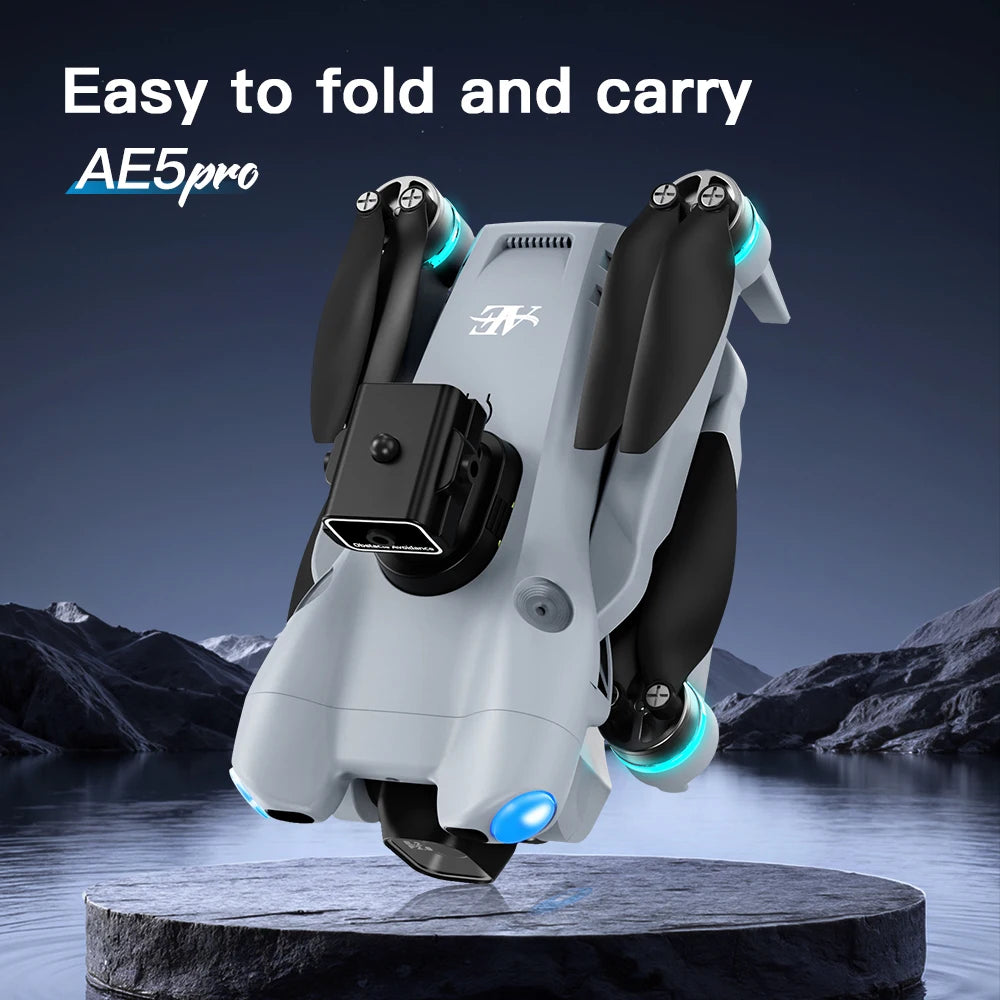 AE5 Max 8K HD Quadcopter Drone with 4.5” Screen Controller, 20 Min Battery, Headless Mode and 360° Flip