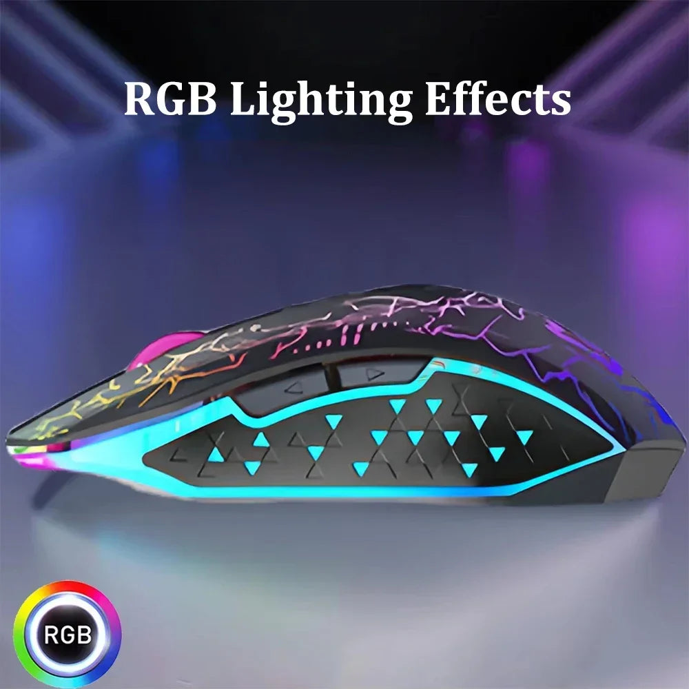 Bluetooth 5.2 RGB Wireless Gaming Mouse 2.4G Dual-Mode Silent Mouse