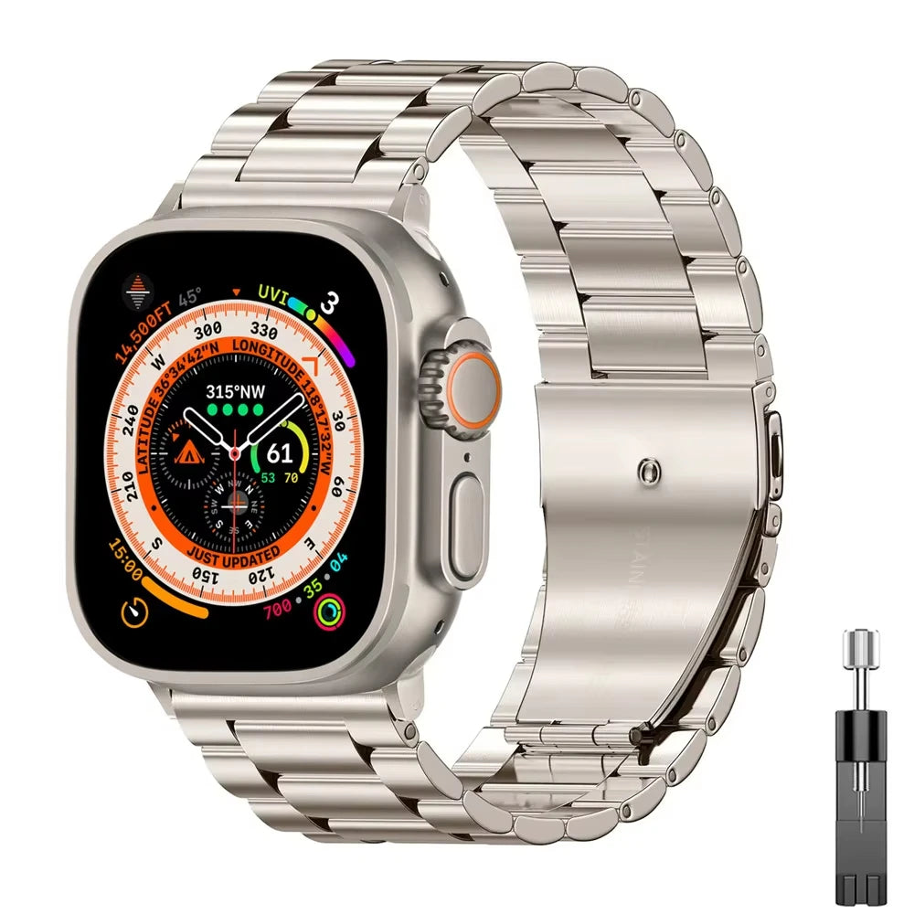 Stainless Steel Titanium Alloy Strap for Apple Watch Ultra and Series 6/7/8/9/10