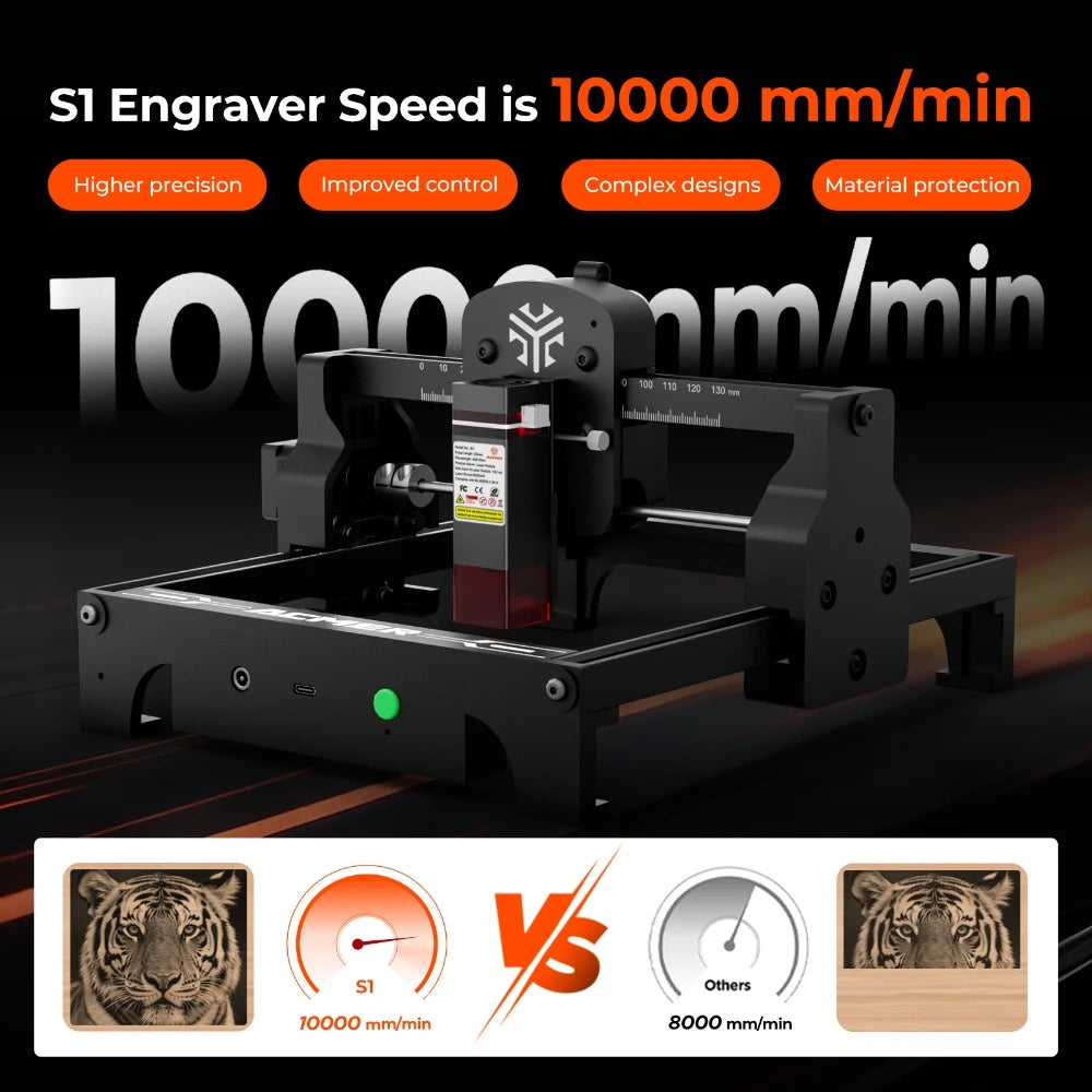 ACMER S1 2.5W/3.5W Mini Portable Laser Engraver DIY Laser Cutting and Engraving Machine for Wood, Acrylic, Glass and Leather