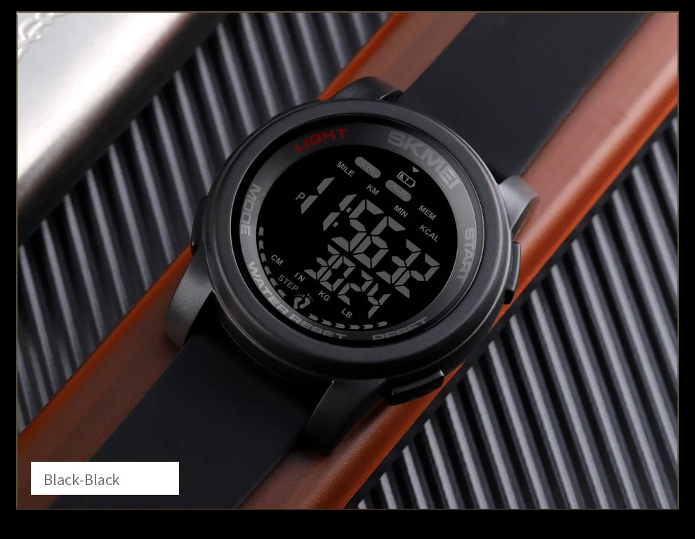 SKMEI 1469 Men’s Digital Sport Watch with Pedometer, Dual Time, Calorie, Distance and Mileage Tracker
