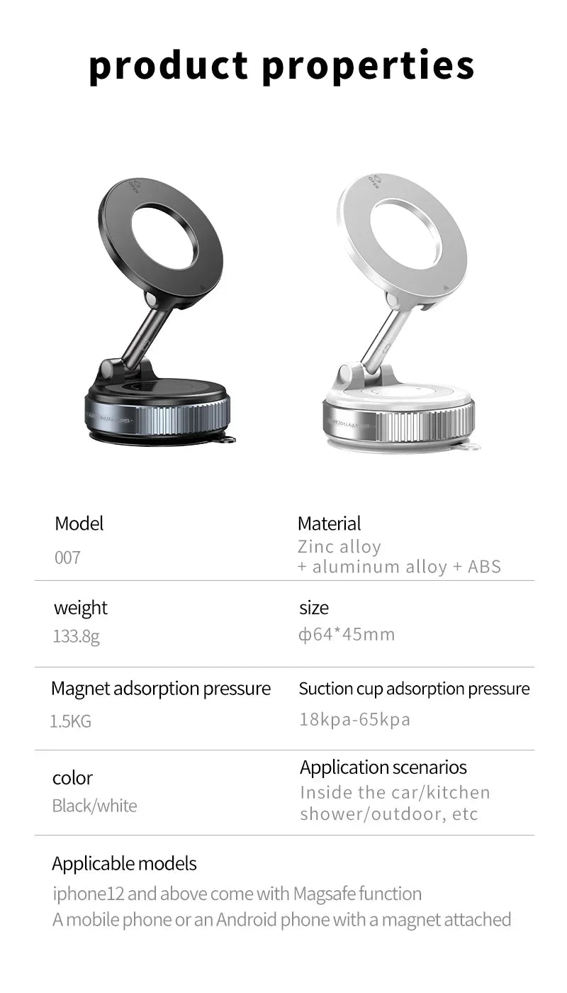 Xiaomi Magnetic Car Phone Holder 360° Adjustable Vacuum Suction Mount