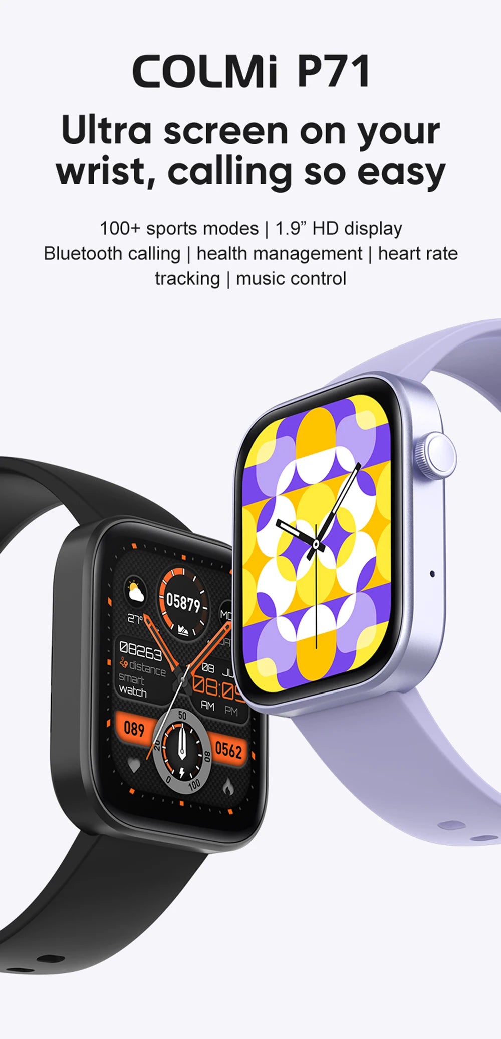 COLMI P71 Smartwatch with Voice Calling and Health Monitoringn