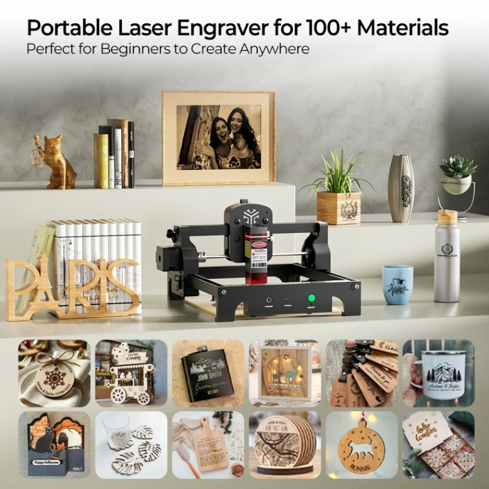 ACMER S1 2.5W/3.5W Mini Portable Laser Engraver DIY Laser Cutting and Engraving Machine for Wood, Acrylic, Glass and Leather