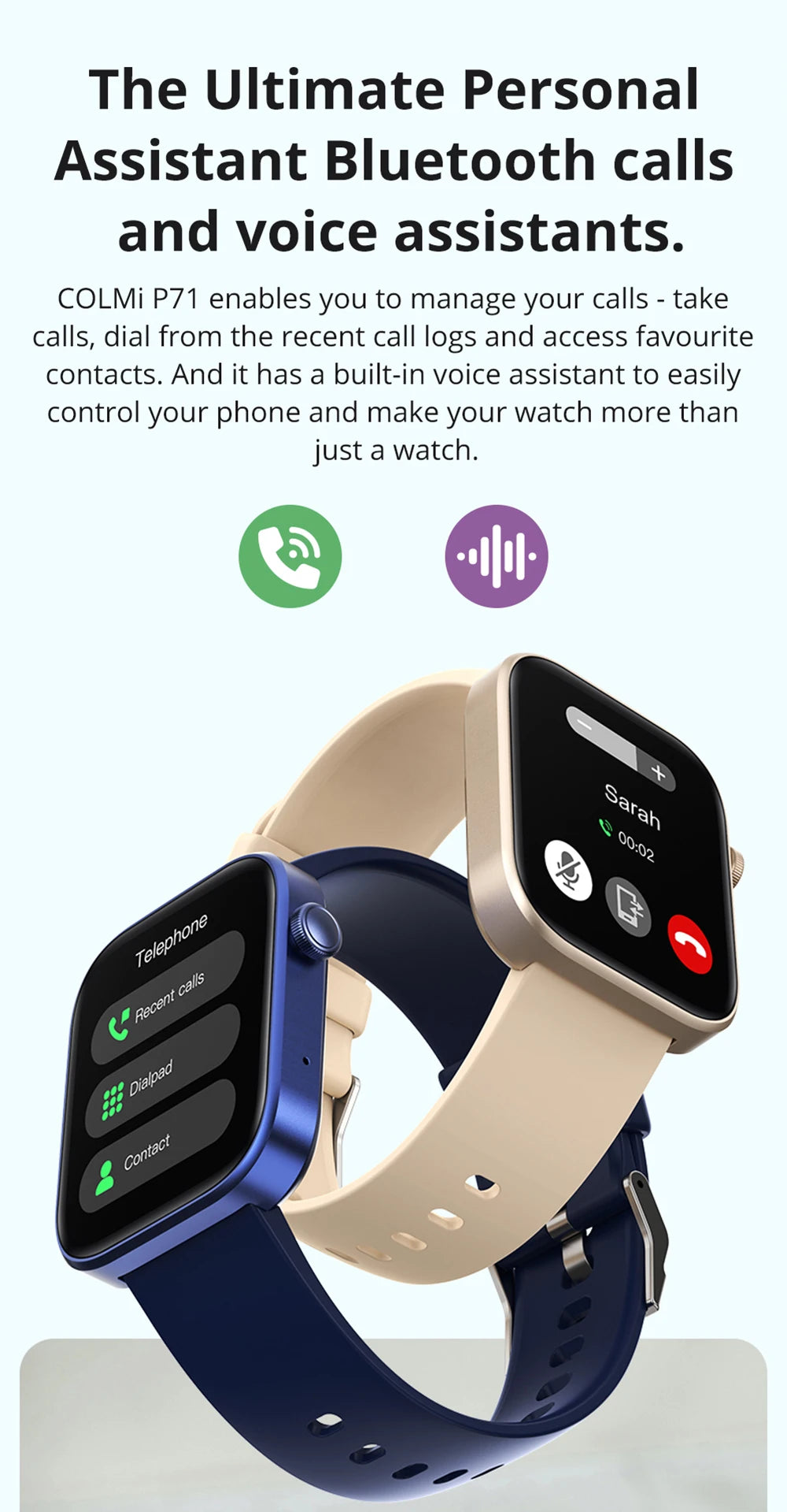 COLMI P71 Smartwatch with Voice Calling and Health Monitoringn