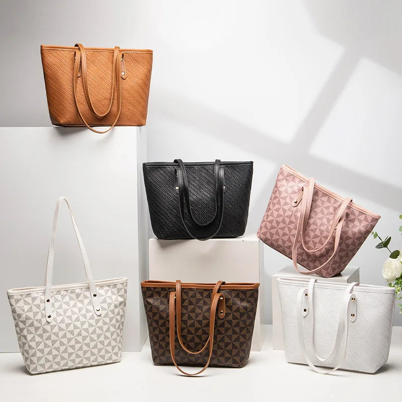 Large Capacity Women’s PU Leather Shoulder Tote Bag