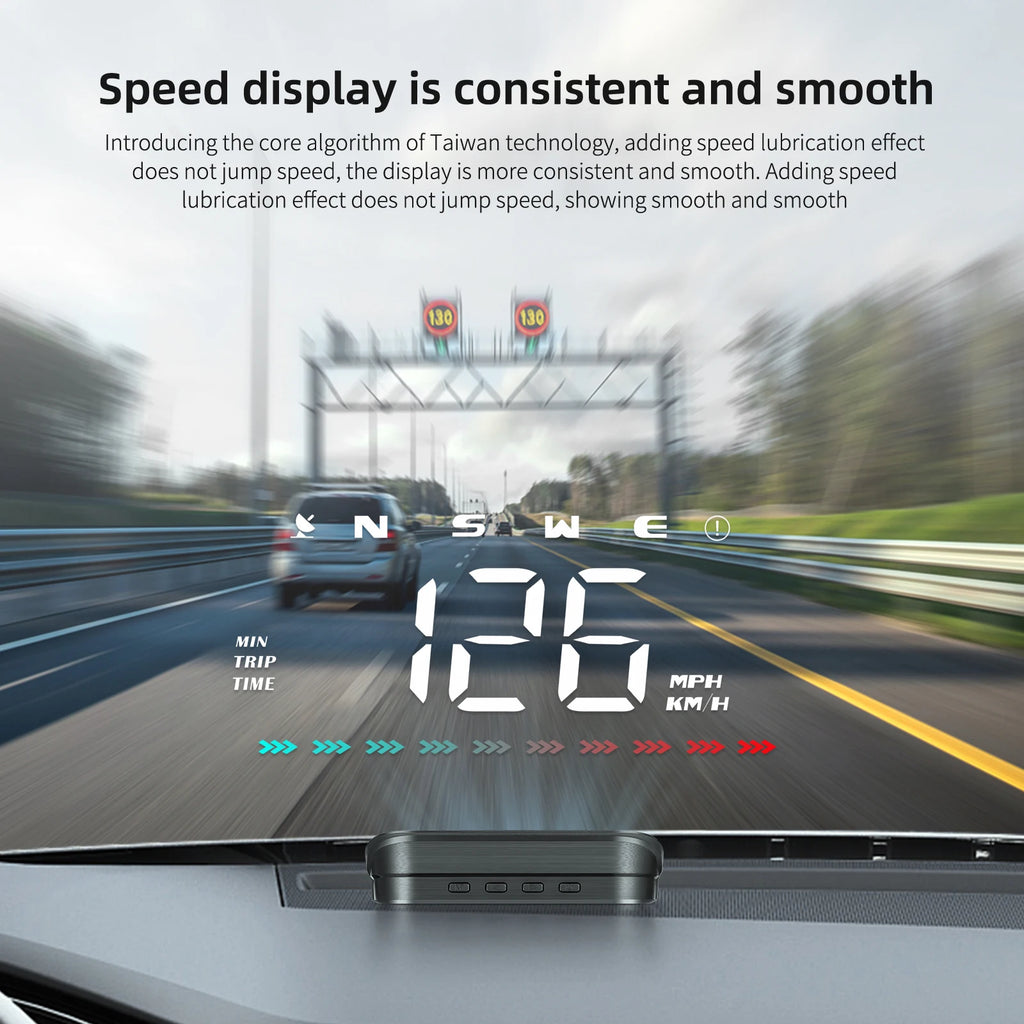 M23 Car GPS Head Up Display On-board Speedometer Windshield Projector Overspeed Alarm