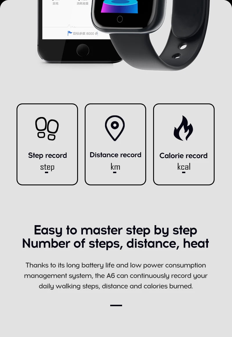 Smart Watch Music Control Calorie Distance Fitness Tracker Message Remind Men Smartwatch Women Watches Bracelet Clock Alarm Y68