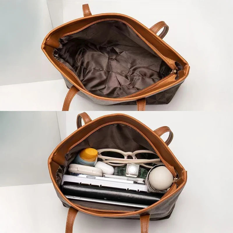 Large Capacity Women’s PU Leather Shoulder Tote Bag
