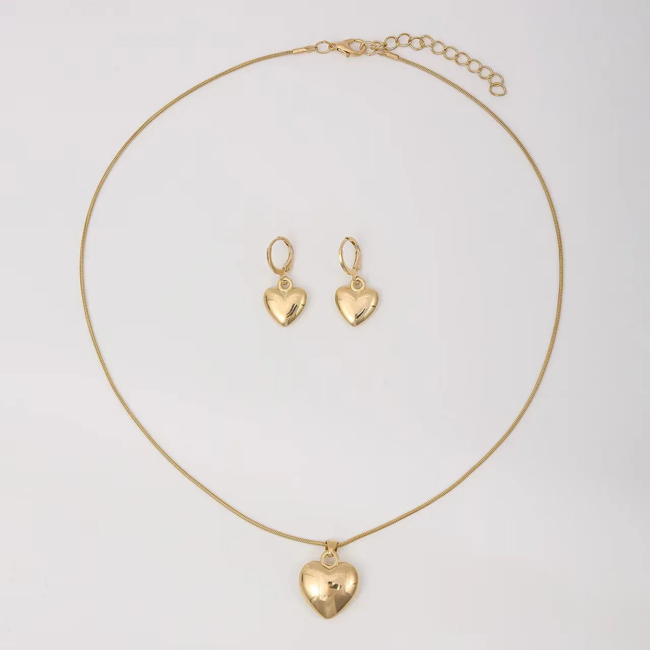 Heart Necklace and Earring Set for Women