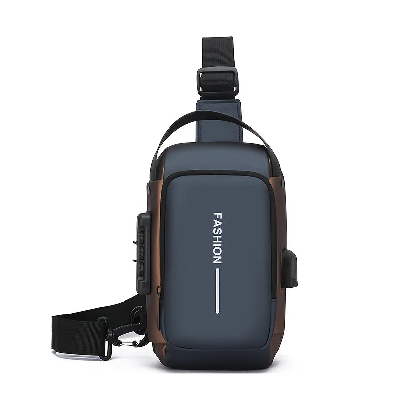 Durable Oxford Fabric Men’s Sling Bag – Motorcycle Crossbody Chest Pack with Phone Pocket