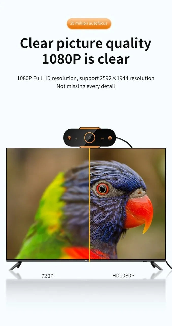 1080P HD Auto Focus USB Webcam with Microphone